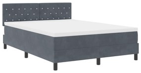 Cama Box com Colchão vidaXL Cinza Escuro 160x200 cm Veludo