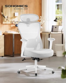 Cadeira de escritório ergonómica com apoio ajustável cinzento