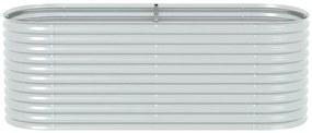 Canteiro elevado de jardim aço galvanizado 240x80x81cm prateado