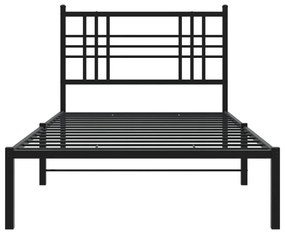 Estrutura de cama com cabeceira 107x203 cm metal preto