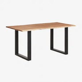 Mesa De Jantar Retangular Em Madeira De Acácia Sami Preto & 180 X 100 Cm - Sklum
