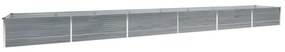 vidaXL Canteiro elevado jardim aço galvanizado 600x80x45 cm cinzento