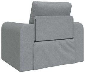 Sofá Cama 2-em-1 Cinza Claro 98x71x83 cm Tecido