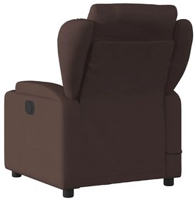 Poltrona de massagens reclinável tecido castanho-escuro