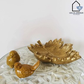 Folha Decorativa Dourada | 34 cm
