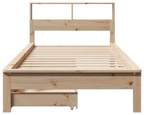 Cama com estante sem colchão 100x200 cm pinho maciço