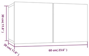 Armários parede 4 pcs 60x30x30 cm derivados cinza sonoma