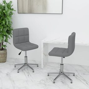 vidaXL Cadeiras de jantar giratórias 2 pcs couro artificial cinzento