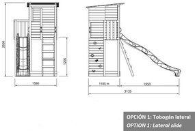 Parque Exterior infantil com escorrega TAGA L Com Baloiço Duplo