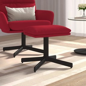 vidaXL Apoio de pés 60x60x36 cm veludo vermelho tinto