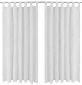 Cortinas de cetim com presilhas, 2 pcs 140 x 175 cm branco