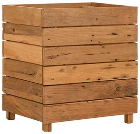 Vaso/floreira 50x40x55 cm madeira de teca reciclada e aço