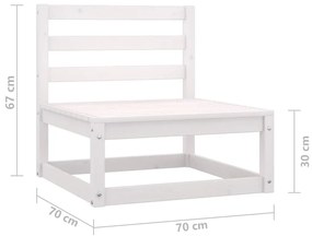 2 pcs conjunto lounge de jardim pinho maciço branco