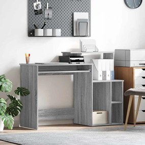 vidaXL Mesa com Armazenamento Cinza Sonoma 120,5x44x88,5 cm Madeira Estruturada