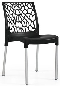Cadeira Sophie Preta – Polipropileno – Conjunto com 8 unidades