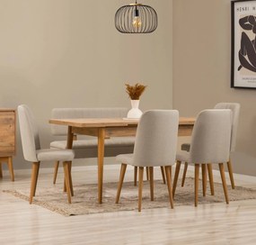 Conjunto de Mesa de Jantar Extensível e Cadeiras Vina – Pinho Atlântic