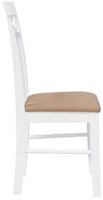 Cadeiras de jantar com almofadões 2 pcs madeira maciça branco