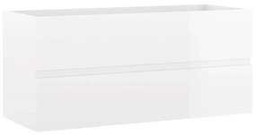 Armário lavatório 100x38,5x45 cm contraplacado branco brilhante