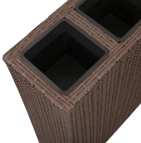 Floreira com 4 vasos vime PE castanho