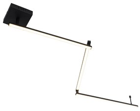 Candeeiro de teto preto 150,8 cm c/ LED 3 intensidades regulável - Annuschka