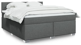 Cama com molas/colchão 180x200 cm tecido cinzento-escuro