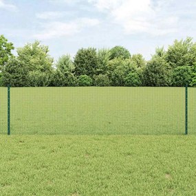 vidaXL Cerca de Fio Soldado com 22 Postes U Verde 0.6x50 m Aço