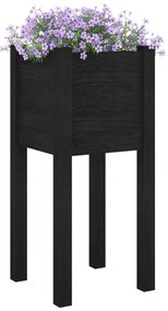 Vaso/floreira de jardim 31x31x70 cm pinho maciço preto