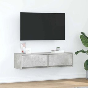 vidaXL Armário para TV Cinza Concreto 100x31x25,5 cm Madeira Engenharia
