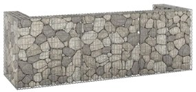 vidaXL Muro gabião p/ caixotes do lixo aço galvanizado 325x100x110 cm