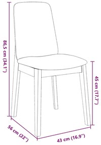 Cadeiras de jantar com almofadões 2 pcs madeira maciça