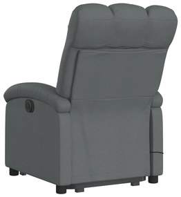 Poltrona elevatória de massagens tecido cinzento-escuro