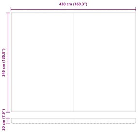 Toldo Retrátil Manual Preto 450 × 350 cm