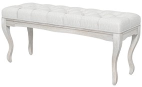 HOMCOM Banco Pé de Cama com Pés de Madeira e Assento Acolchoado para Dormitório Entrada Corredor 110x37x49 cm Creme