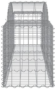 Cestos gabião arqueados 4 pcs 200x50x60/80 cm ferro galvanizado