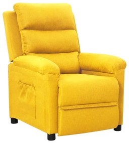 vidaXL Poltrona reclinável tecido amarelo
