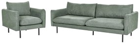 Conjunto de sofás 4 lugares em tecido verde claro VINTERBRO Beliani