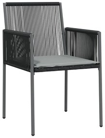 Conjunto de jantar de jardim com 5 peças e almofadas em rattan sintéti