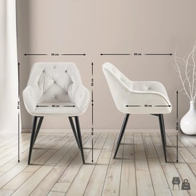 Cadeira de jantar Cassis Velvet Cinzento Claro