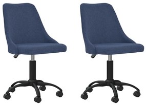 vidaXL Cadeiras de jantar giratórias 2 pcs tecido azul