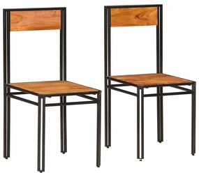 vidaXL Cadeiras de jantar 2 pcs madeira de acácia maciça