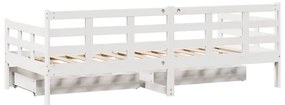 Sofá-cama com gavetas 80x200 cm madeira de pinho maciça