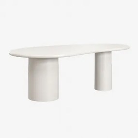 Oval Dining Table 220x115 Cm In Mdf Billie Gardénia Branco - Sklum