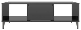 Mesa de centro 103,5x60x35 cm contraplacado preto brilhante