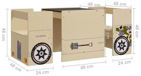 3 pcs mesa e cadeiras infantil design carro todo-o-terreno MDF
