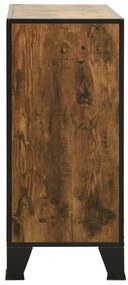 Armário de arrumação 72x36x82 cm metal/MDF castanho rústico