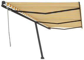 Toldo retrátil manual independente 600x350 cm amarelo e branco
