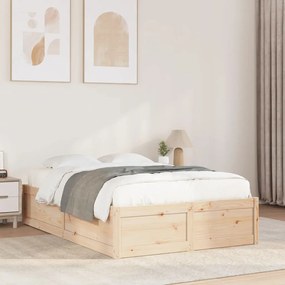 Cama sem colchão 135x190 cm madeira de pinho maciça