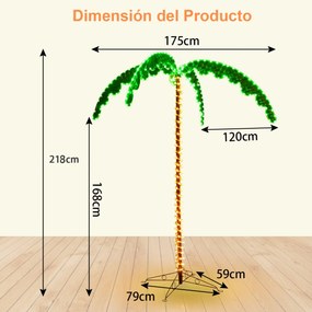 Palmeira Tropical Artificial com LED "Muspelheim" - 218 cm