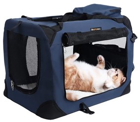 Transportadora para cães em tecido Oxford 50 x 35 x 35 cm Azul escuro