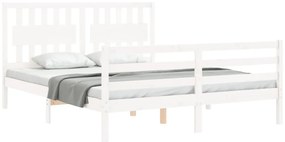 Estrutura de cama com cabeceira 160x200 cm madeira maciça